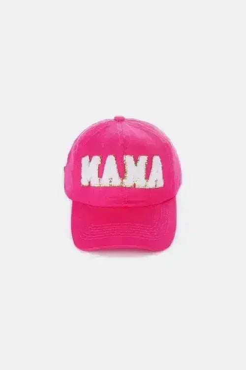 MAMA Chenille Patch Baseball Cap - Washed Cotton City Hat | Femstylo