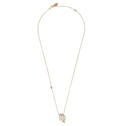 Zodiac Star Sign Pendant Necklace Rose Gold Virgo