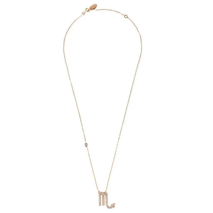 Zodiac Star Sign Pendant Necklace Rose Gold Scorpio