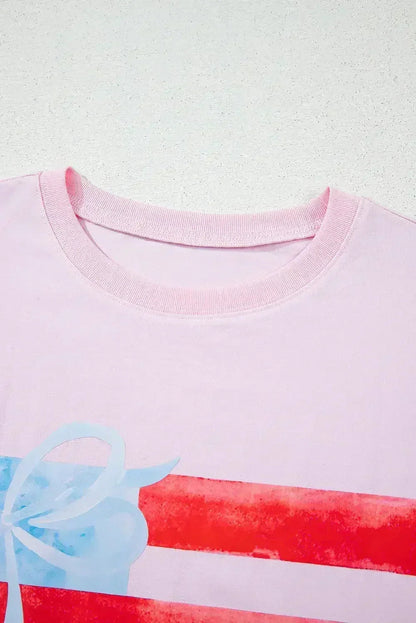 White Flag Bow Graphic Crewneck Tee