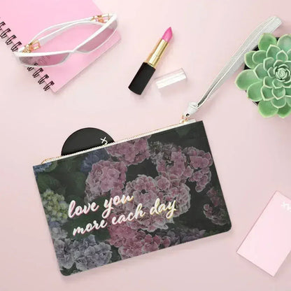 Floral Saffiano Clutch - Vegan Leather Loop Handle Bag | Femstylo