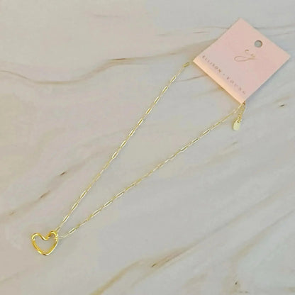 Heart And Chain Necklace - Dainty Gold Heart Pendant | Femstylo