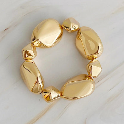Golden Pebble Stretch Bracelet