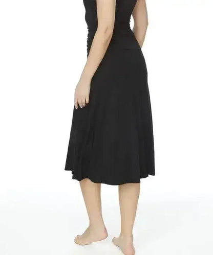 Bamboo Flared Skirt – Organic Mid-Length with Shirring