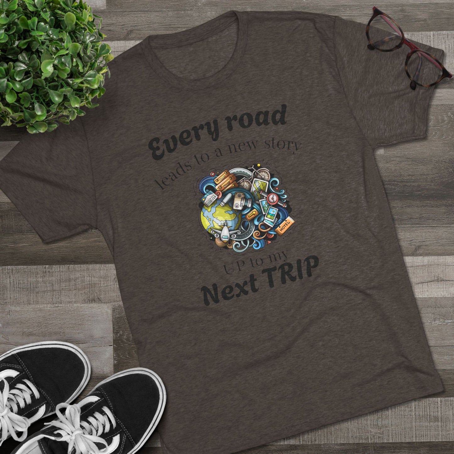 Road Trip T-Shirt — “Every Road Leads to a New Story” Travel Tee