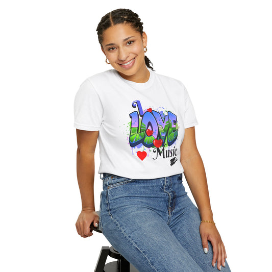 Love Music Graffiti T-Shirt — I  Music Street Art Tee