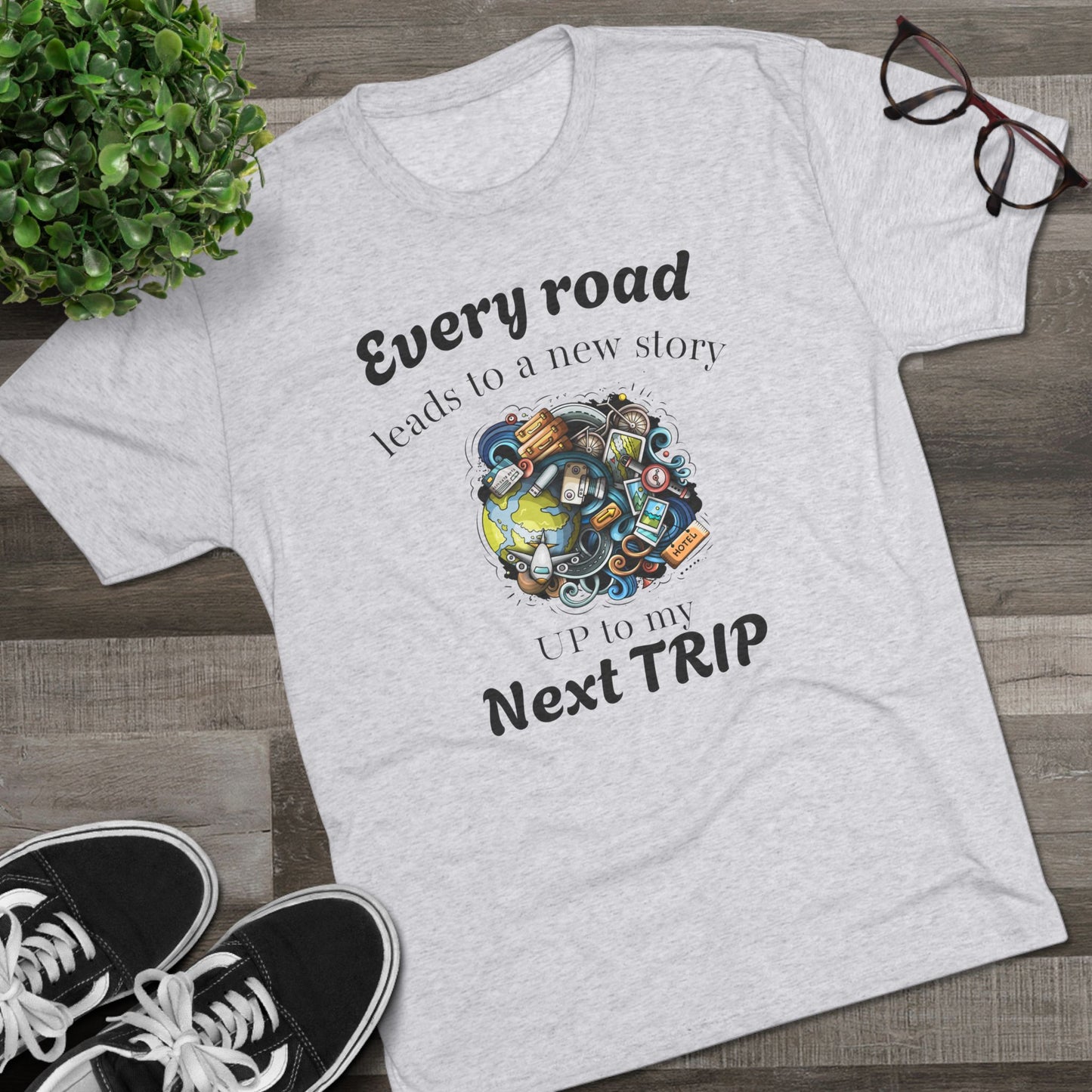 Road Trip T-Shirt — “Every Road Leads to a New Story” Travel Tee