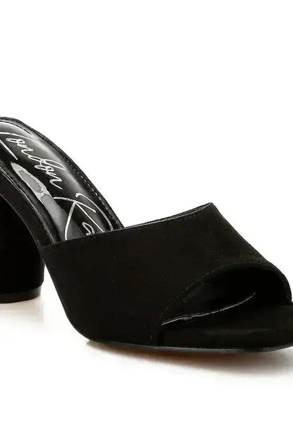 Micro Suede Block Heel Sandals - 3" Walkable Slip-Ons - Office to Outing