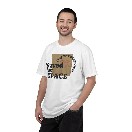 Saved by Grace T-Shirt – Pray More Worry Less Christian Tee