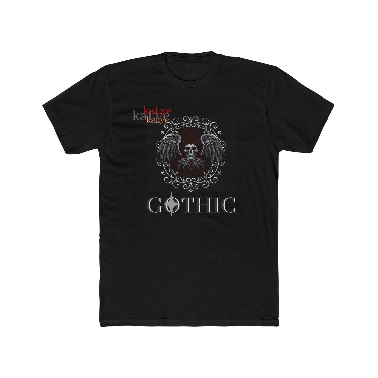 Gothic Skull Wings Tee — 'GOTHIC' Graphic Cotton T-Shirt