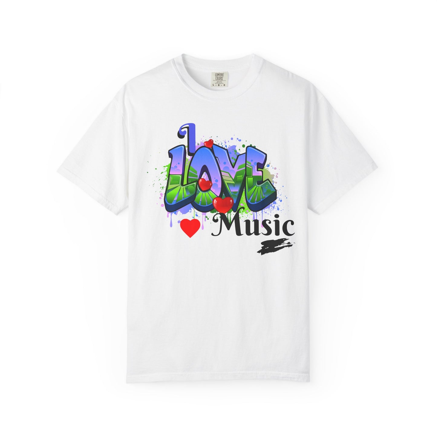 Love Music Graffiti T-Shirt — I  Music Street Art Tee