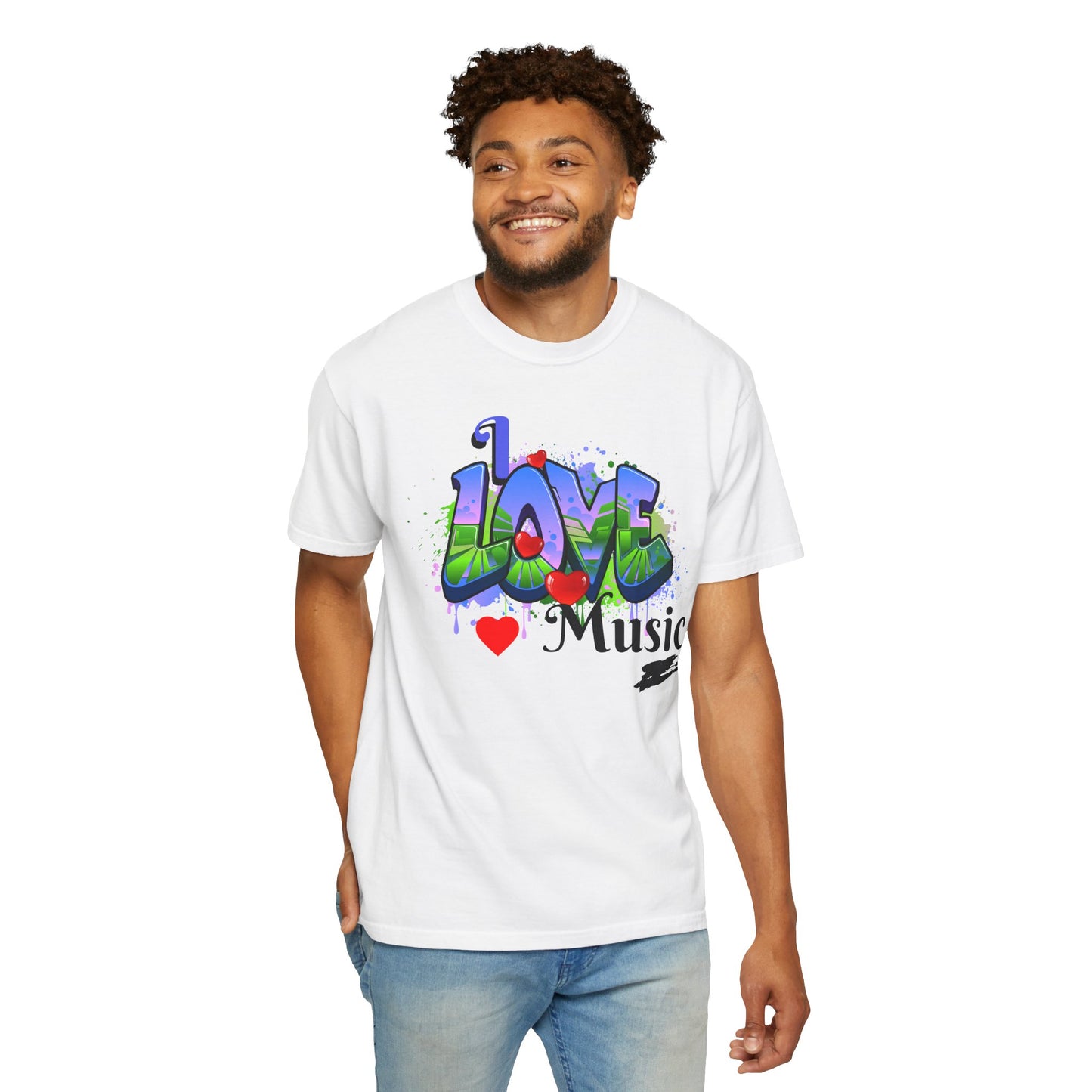 Love Music Graffiti T-Shirt — I  Music Street Art Tee