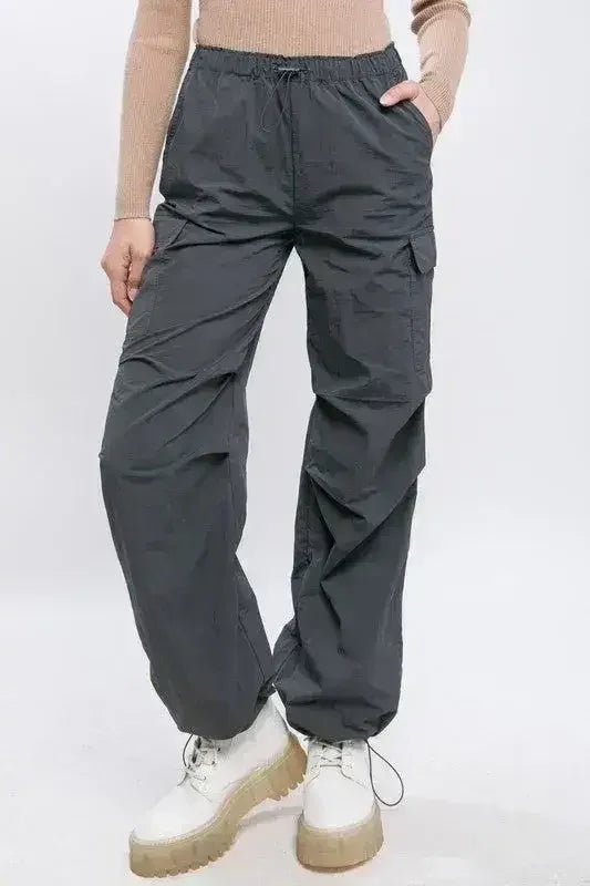 Loose Fit Parachute Cargo Pants