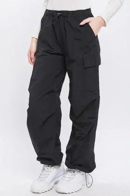 Loose Fit Parachute Cargo Pants