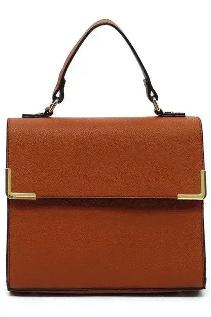 Vegan Leather Satchel - Top Handle Crossbody Bag | Femstylo
