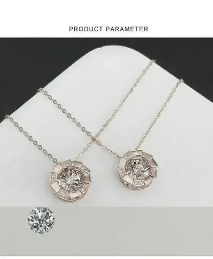 Rose Gold Pulsatile Heart Diamond Pendant Clavicle Chain