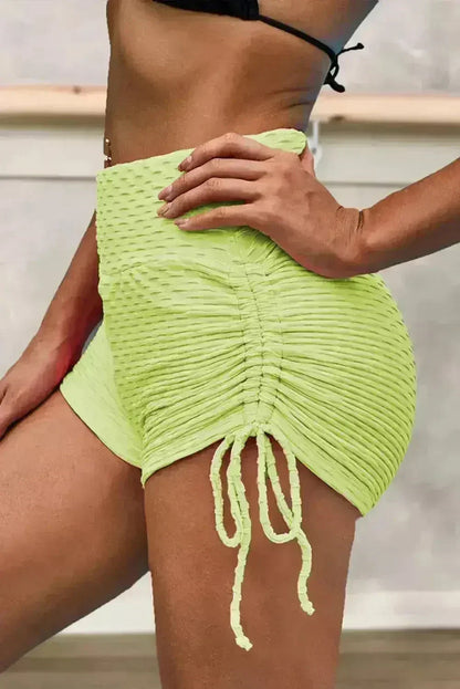 Yellow Butt Lifting High Waist Women's Swim Short
