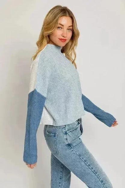 Color Block Oversize Sweater – Bold & Cozy Winter Knit