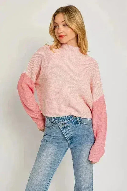 Color Block Oversize Sweater – Bold & Cozy Winter Knit