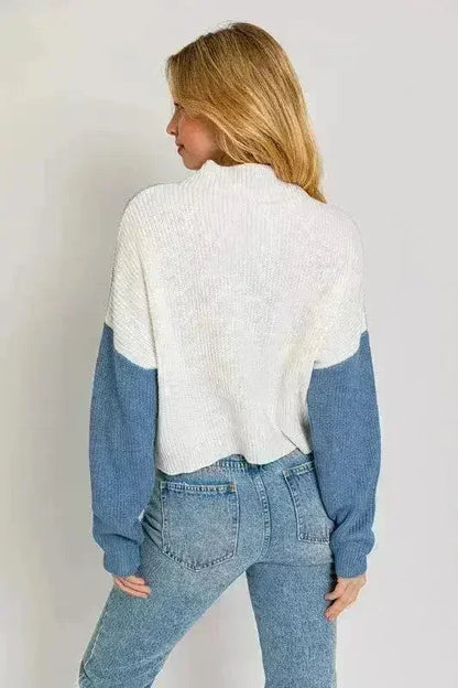 Color Block Oversize Sweater – Bold & Cozy Winter Knit