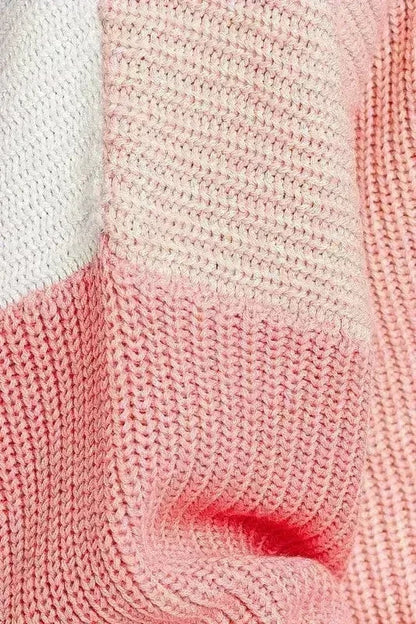 Color Block Oversize Sweater – Bold & Cozy Winter Knit