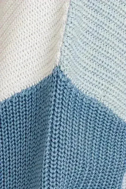 Color Block Oversize Sweater – Bold & Cozy Winter Knit