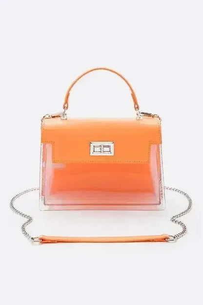 2 Tone Top Handle Transparent Stadium Bag