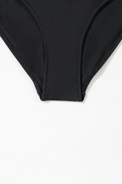 Light Blue Crossover Colorblock Cutout One Piece Swimsuit
