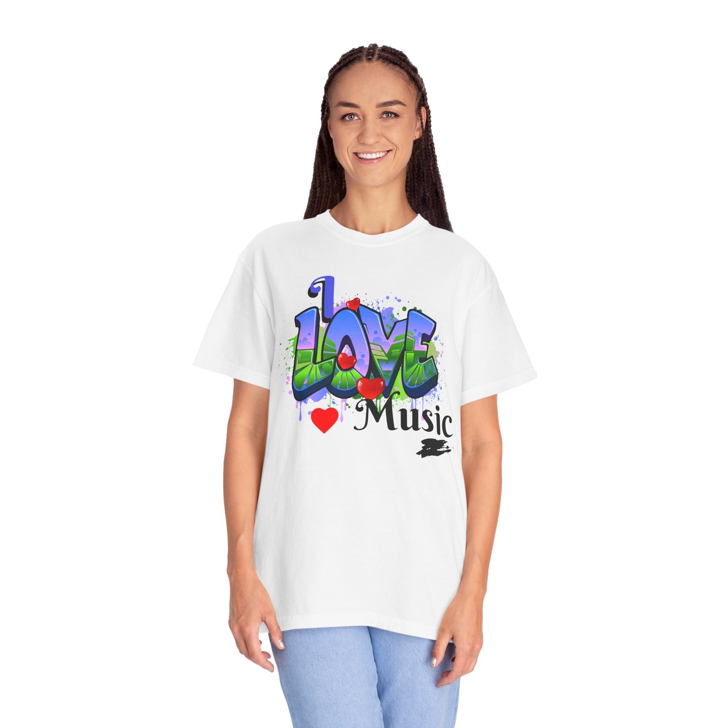 Love Music Graffiti T-Shirt — I  Music Street Art Tee