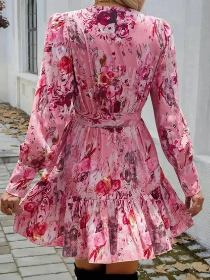 Devine Ruffled Long Sleeve Mini Dress – Femstylo
