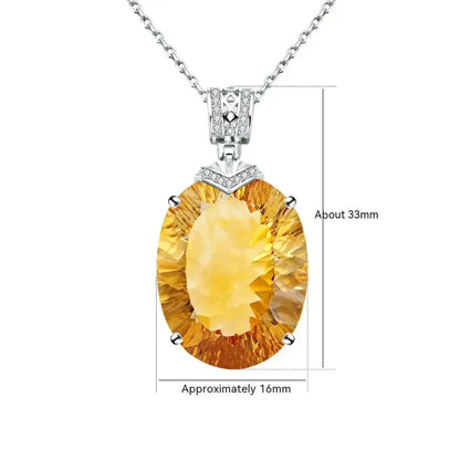 LuxeJewels™ – Solaris Gemdrop Citrine Pendant Necklace