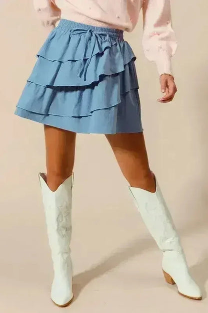 SO ME Asymmetrical Ruffled Game Day Skirt