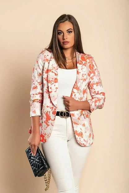 Rose Pink Long Blazer with 3/4 Sleeves | Italian Made
