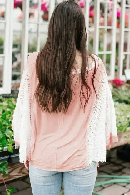 Floral Lace Crochet Blouse - Batwing Sleeves | S-2XL | Femstylo