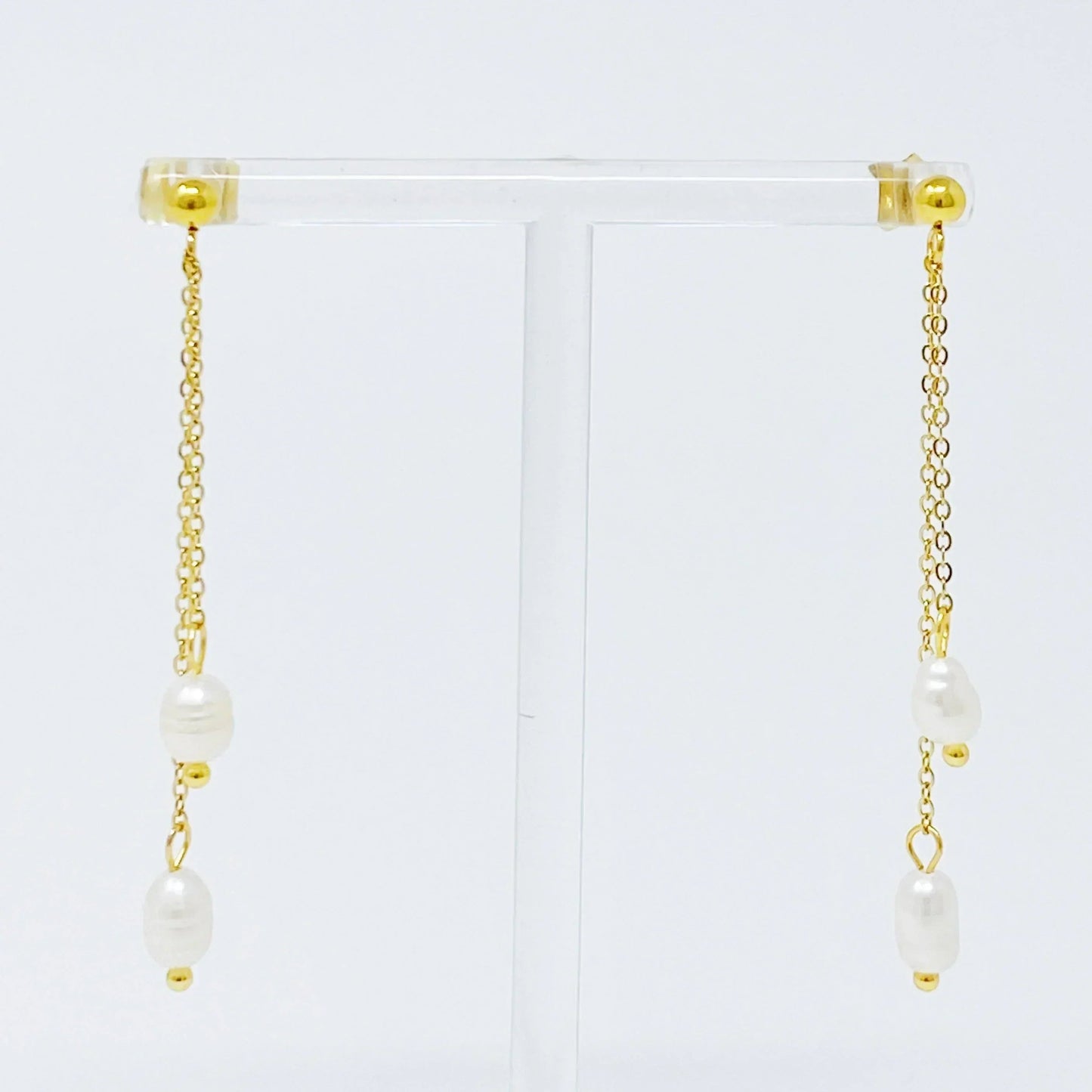 Freshwater Pearls On Dangle Earrings