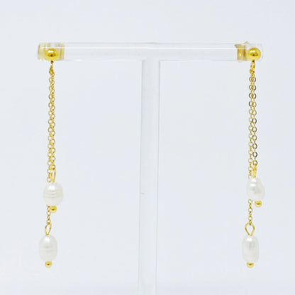 Freshwater Pearls On Dangle Earrings