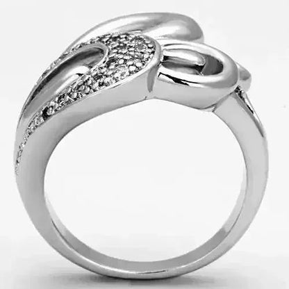 3W325 Rhodium Brass Ring – AAA Clear CZ Solitaire (Dainty Sparkle)