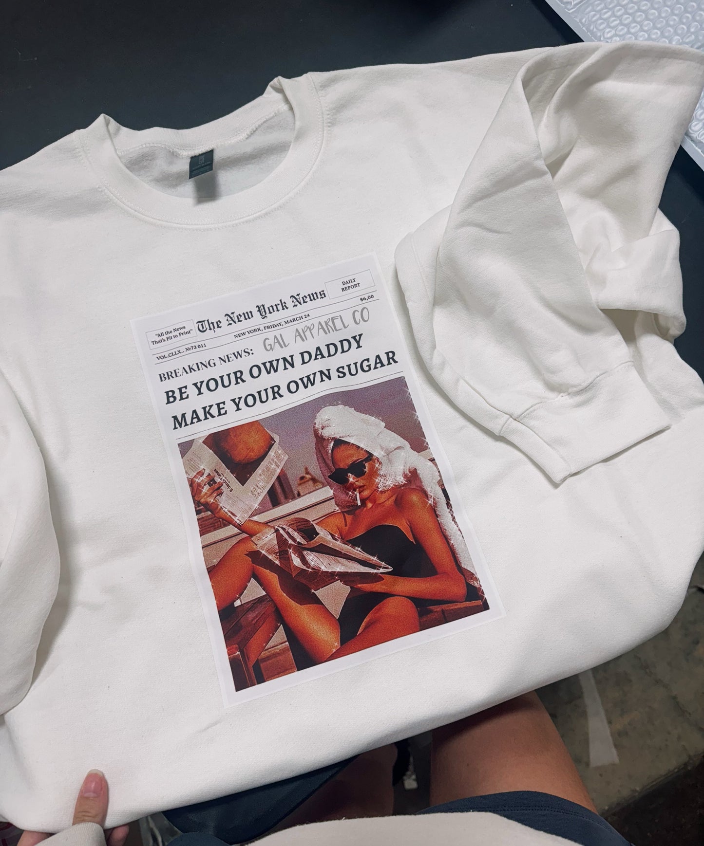 Be your own daddy make your own sugar newspaper design tee or sweatshirt
