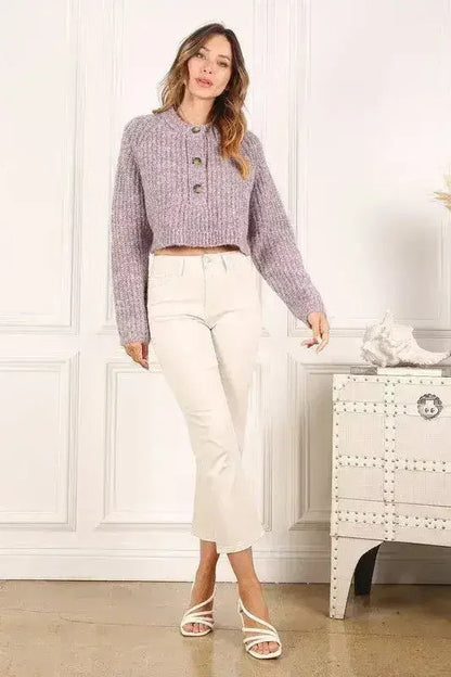 Melange multicolor sweater top