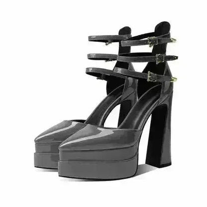 Pointed Toe High Heel Hollow Sandals - 14.5cm Platform Pumps | Femstylo