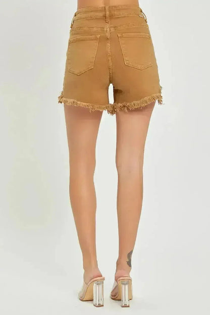 High Waist Frayed Hem Denim Shorts for Women | Femstylo