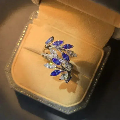 High Carbon Diamond Flower Cluster Vine Surround Ring