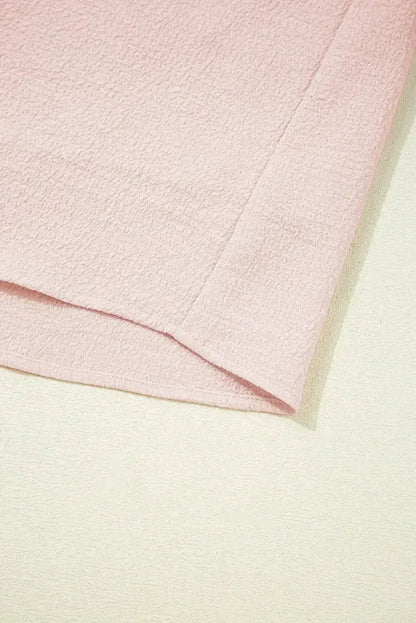 Light Pink Textured Flutter Sleeve Square Neck Bow Back Mini Dress