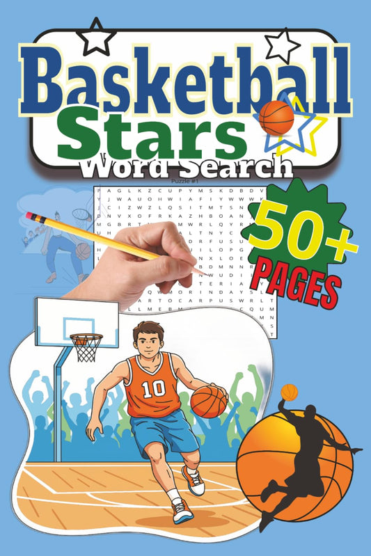 Basketball STARS Word Search 50+pages ,Large Print Word Puzzles for Relaxation and an Active Mind (Word Find Books For Adults): Basketball STARS Word Search for seniors Fun and easy