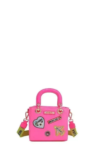 Pink Color Patch Handbag - Top Handle & Crossbody | Femstylo