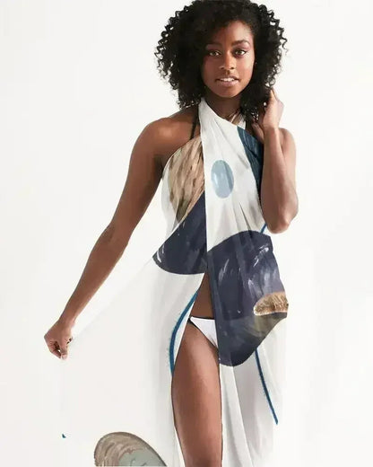 Sheer Sarong Swimsuit Cover Up Wrap / White Seashell