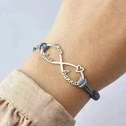 Custom Name Infinity Bracelet | Sterling Silver Mom Jewelry