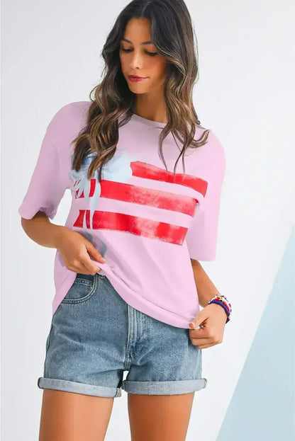 White Flag Bow Graphic Crewneck Tee