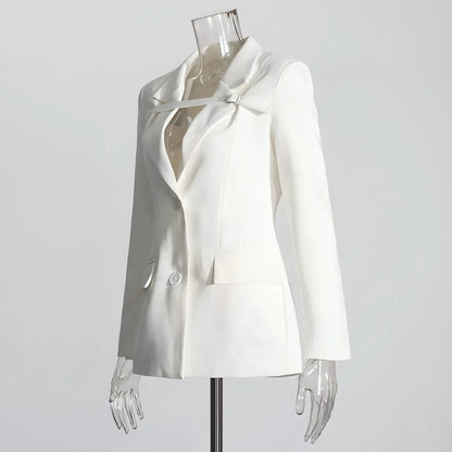 Fashion Slim Fit Patchwork Suit Jacket For Women | Femstylo
