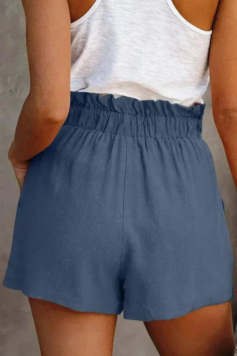 Ruffled Tied Waist Solid Shorts